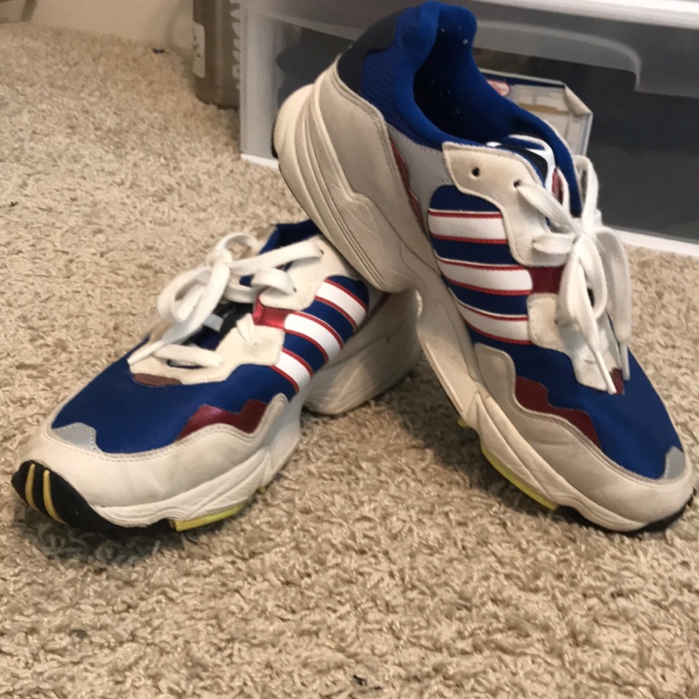 Adidas, Yung 96, size 10, blue/white used, No Odor